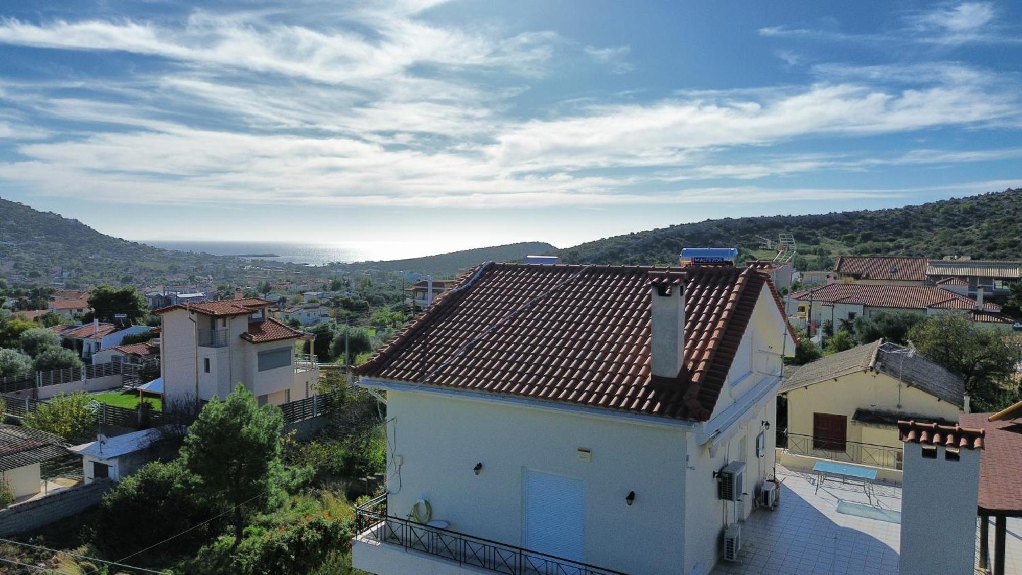 Beautiful Maisonette With A View To The Mountains And The Sea Agia Marina  Экстерьер фото
